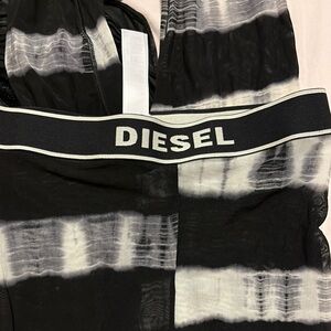 Diesel Black and White Tie-Dye Pants